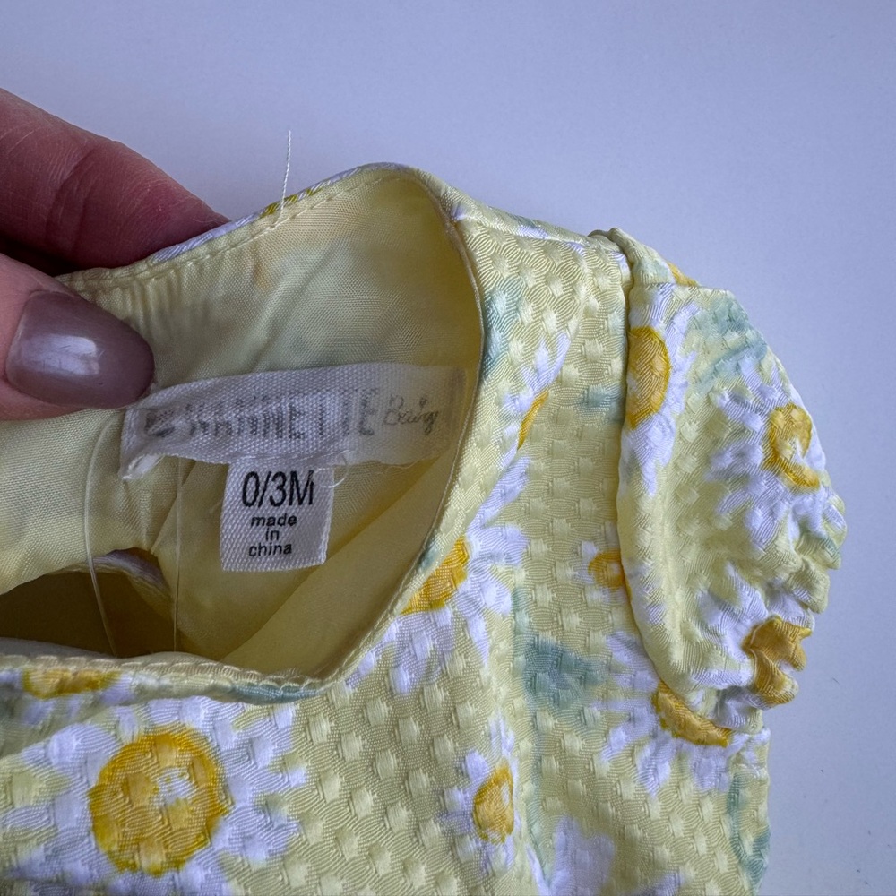 NWT nannette baby yellow dress with diaper cover - Picture 2 of 2